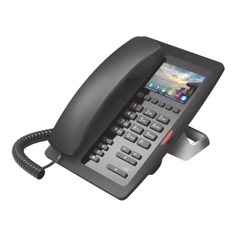 Teléfono IP WiFi Fanvil H5WB Negro para Hotelería – Gama Alta, Pantalla a Color, PoE y Audio HD - Image 2