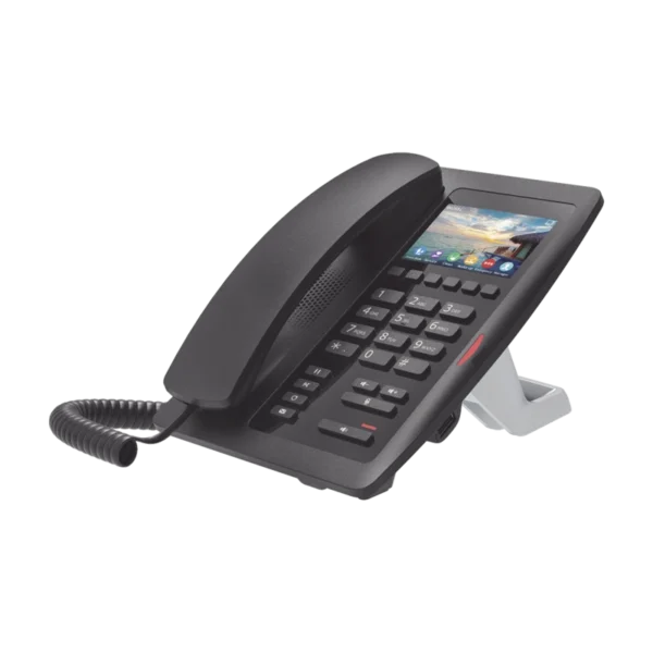 Teléfono IP WiFi Fanvil H5WB Negro para Hotelería – Gama Alta, Pantalla a Color, PoE y Audio HD