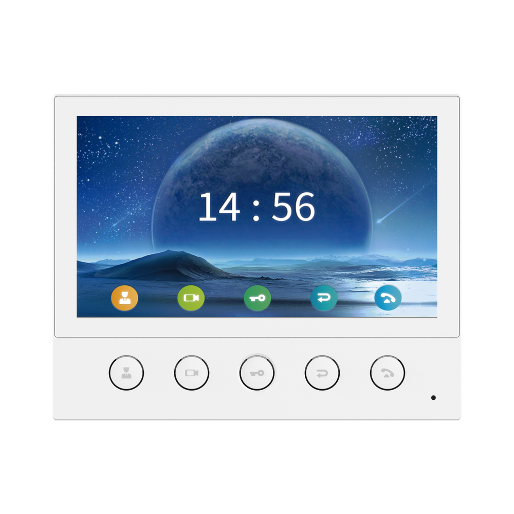 Monitor IP/SIP para interior, Wi-Fi, pantalla táctil de 7, audio de 2 vías, PoE, 8 interfaces de entrada de alarma. - Image 4